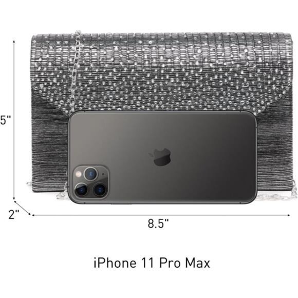 Clutch Purse Bag Crossbody Handbags Grey - Picture 4 of 6